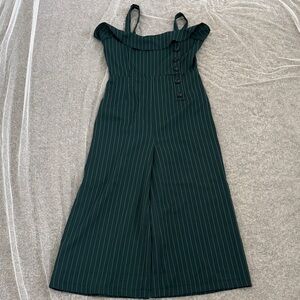 Essue Teal Pinstripe Jumpsuit with Buttons